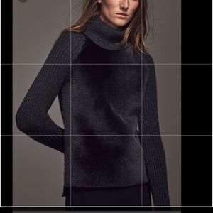 Massimo Dutti Wool/Sheep Fur Turtleneck Sweater
